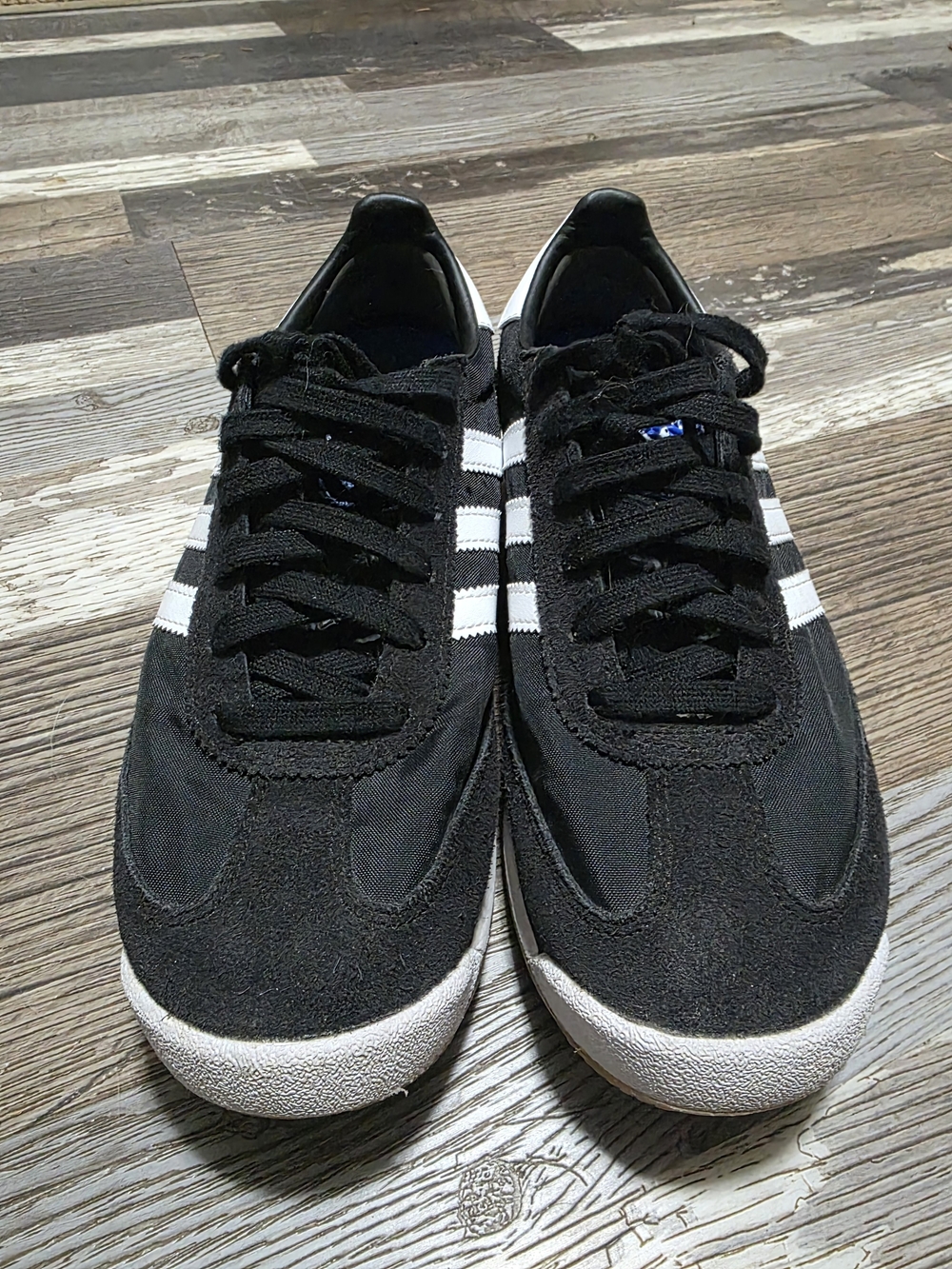 Classic Black Suede Retro Sneaker with White Stripes